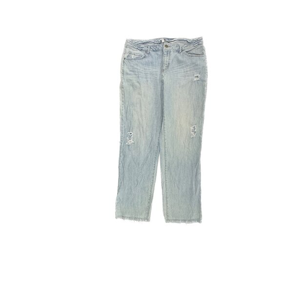 Fashion Bug Straight Leg Distressed Women's size 14 Light Blue Denim Jeans - Picture 1 of 5